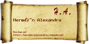 Hermán Alexandra névjegykártya