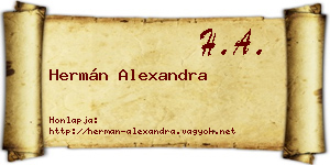Hermán Alexandra névjegykártya